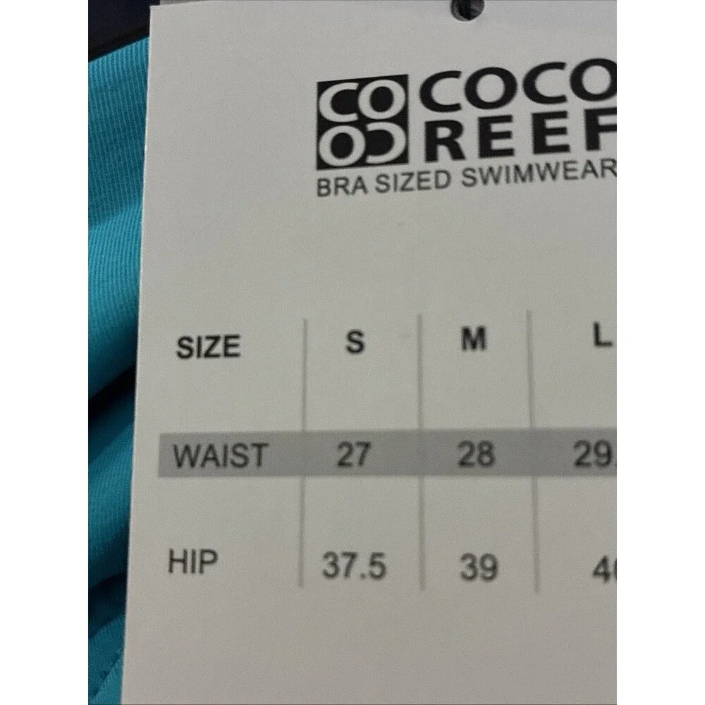 Coco Reef Swim Bottom Blue Ruched, Size S - Picture 4 of 9